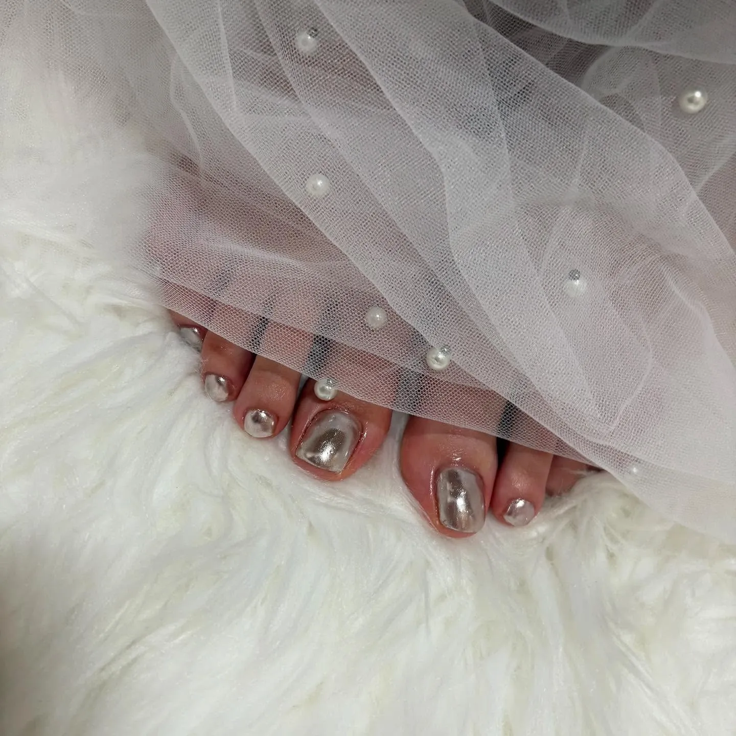 フットネイル💅ミラーネイル🪞